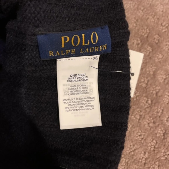 Polo Ralph Lauren Men's Skull Cap Beanie Navy Blue Red NWT - Picture 3 of 5